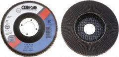 Camel Grinding Wheels - 40 Grit, 4" Disc Diam, 5/8" Center Hole, Type 27 Silicon Carbide Flap Disc - 15,300 Max RPM, Polyester Backing, Arbor Attaching System, Coated - Benchmark Tooling