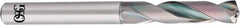 OSG - 3.86mm 140° Spiral Flute Solid Carbide Screw Machine Drill Bit - EgiAs Finish, Right Hand Cut, 24mm Flute Length, 74mm OAL, Straight Shank, Through Coolant - Benchmark Tooling