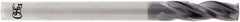 OSG - 1/4" 180° Spiral Flute Solid Carbide Screw Machine Drill Bit - TiAlN Finish, Right Hand Cut, 1/2" Flute Length, 1-1/2" OAL, Straight Shank - Benchmark Tooling