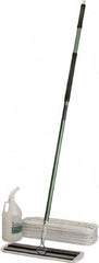 Ability One - 55" Long x 6" Wide Microfiber Dust Flat Mop - Hook & Loop, Green, Looped Head, Launderable - Benchmark Tooling