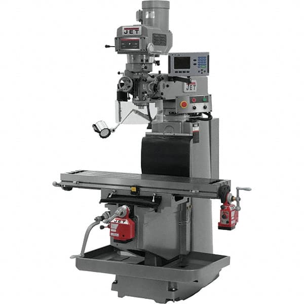 Jet - 54" Long x 12" Wide, 3 Phase Acu-Rite 200S CNC Milling Machine - Variable Speed Pulley Control, R8 Taper, 5 hp - Benchmark Tooling