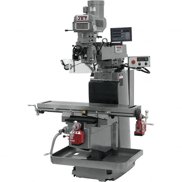 Jet - 54" Long x 12" Wide, 3 Phase Newall DP700 CNC Milling Machine - Variable Speed Pulley Control, NT40 Taper, 5 hp - Benchmark Tooling