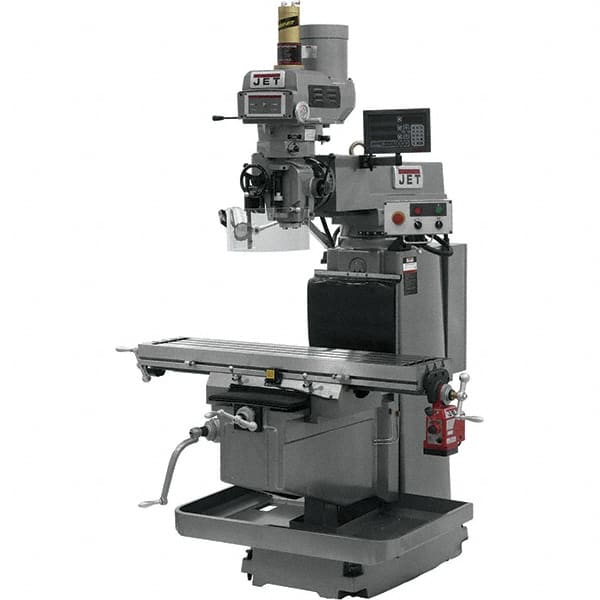 Jet - 54" Long x 12" Wide, 3 Phase Newall DP700 CNC Milling Machine - Variable Speed Pulley Control, NT40 Taper, 5 hp - Benchmark Tooling