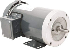 Leeson - 1 Max hp, 1,800 Max RPM, Premium Efficient Electric AC DC Motor - 230/460 V Input, Three Phase, 56C Frame, C-Face with Base Mount, TEFC Enclosure - Benchmark Tooling