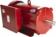Leeson - 10 Max hp, 1,800 Max RPM, Electric AC DC Motor - 230 V Input, Single Phase, 215T Frame, Rigid Base Mount, TEFC Enclosure - Benchmark Tooling