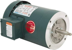 Leeson - 1-1/2 Max hp, 3,600 Max RPM, Premium Efficient Electric AC DC Motor - 230/460 V Input, Three Phase, 56J Frame, C-Face Mount, TEFC Enclosure - Benchmark Tooling