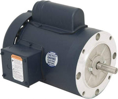 Leeson - 2 Max hp, 3,600 Max RPM, Capacitor Start Electric AC DC Motor - 115/230 V Input, Single Phase, 56C Frame, C-Face Mount, TEFC Enclosure - Benchmark Tooling