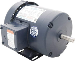 Leeson - 1-1/2 Max hp, 1,800 Max RPM, Premium Efficient Electric AC DC Motor - 230/460 V Input, Three Phase, 56 Frame, 5/8" Shaft Diam, Rigid Base Mount, TEFC Enclosure - Benchmark Tooling