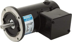 Leeson - 1/8 Max hp, 1,750 Max RPM, Permanent Magnet DC Motors Electric AC DC Motor - 230 V Input, 34D42CZ Frame, C-Face Mount, TENV Enclosure - Benchmark Tooling