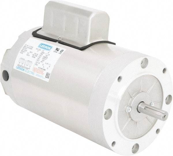 Leeson - 2 Max hp, 1,740 Max RPM, Electric AC DC Motor - 115/208-230 V Input, Single Phase, 56C Frame, C-Face Mount, TENV Enclosure - Benchmark Tooling