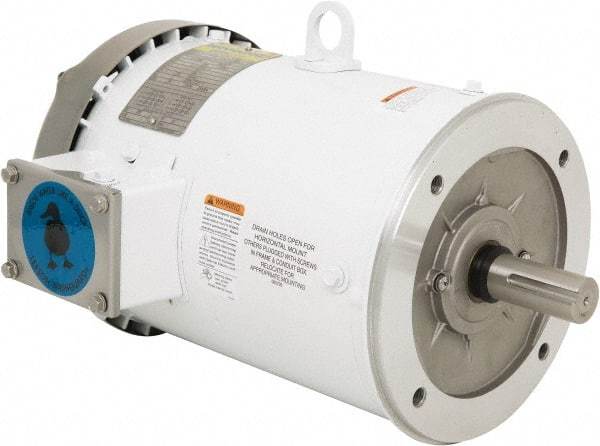 Leeson - 3 Max hp, 1,800 Max RPM, Premium Efficient Electric AC DC Motor - 230/460 V Input, Three Phase, 182TC Frame, 1-1/8" Shaft Diam, C-Face Mount, TEFC Enclosure - Benchmark Tooling