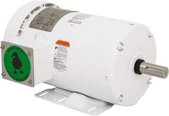 Leeson - 2 Max hp, 1,800 Max RPM, Premium Efficient Electric AC DC Motor - 230/460 V Input, Three Phase, 145T Frame, Rigid Base Mount, TEFC Enclosure - Benchmark Tooling