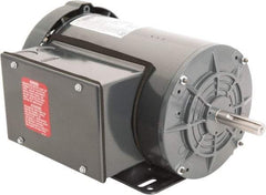 Leeson - 1-1/2 Max hp, 1,800 Max RPM, Capacitor Start Electric AC DC Motor - 115-208/230 V Input, Single Phase, 56H Frame, Rigid Base Mount, TEFC Enclosure - Benchmark Tooling