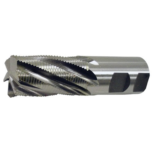 1/4″ × 3/8″ × 1/4″ × 2.063″ RHS / RHC HSS-CO 8% (M42) 4-Flute Center-Cutting Fine Profile Roughing End Mill - Bright - Exact Industrial Supply