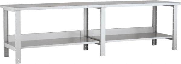 Rousseau Metal - 120 Wide x 30" Deep x 34" High, Steel Workbench - Fixed Legs - Benchmark Tooling