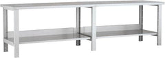 Rousseau Metal - 120 Wide x 30" Deep x 34" High, Steel Workbench - Fixed Legs - Benchmark Tooling