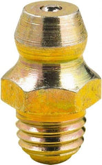 lumax - 0° Head Angle, M8x1 Metric Steel Taper Thread Grease Fitting - Zinc Plated Finish - Benchmark Tooling