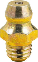 lumax - 0° Head Angle, M6x1 Metric Steel Taper Thread Grease Fitting - Zinc Plated Finish - Benchmark Tooling