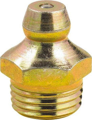 lumax - 0° Head Angle, M10x1 Metric Steel Taper Thread Grease Fitting - Zinc Plated Finish - Benchmark Tooling