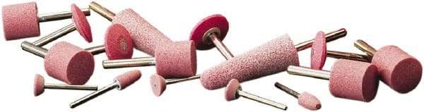 Camel Grinding Wheels - 7/8" Head Diam x 2-1/2" Thickness, A1, Tree End, Aluminum Oxide Mounted Point - Pink, Medium Grade - Benchmark Tooling