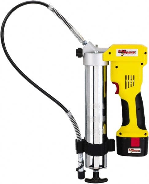 lumax - 7,000 Max psi, Flexible Battery-Operated Grease Gun - 14 oz Capacity, 3-Way Fill - Benchmark Tooling