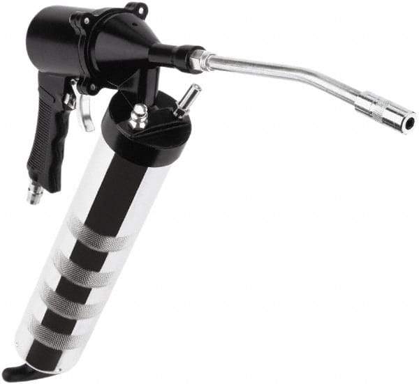 lumax - 3,000 Max psi, Flexible Air-Operated Grease Gun - 14 oz Capacity, 1/8 Thread Outlet, 3-Way Fill - Benchmark Tooling