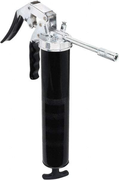 lumax - 7,000 Max psi, Rigid Pistol Grease Gun - 14 oz Capacity, 1/8 Thread Outlet, 25 Strokes per oz, 3-Way Fill - Benchmark Tooling