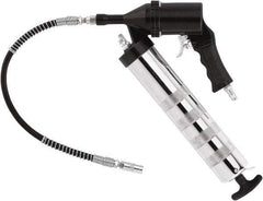 lumax - 6,000 Max psi, Rigid Air-Operated Grease Gun - 14 oz Capacity, 1/8 Thread Outlet, 28 Strokes per oz, 3-Way Fill - Benchmark Tooling