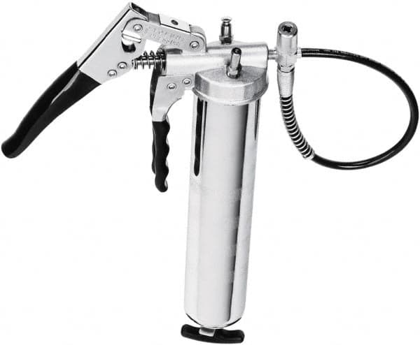 lumax - 8,500 Max psi, Flexible Pistol Grease Gun - 14 oz Capacity, 1/8 Thread Outlet, 25 Strokes per oz, 3-Way Fill - Benchmark Tooling