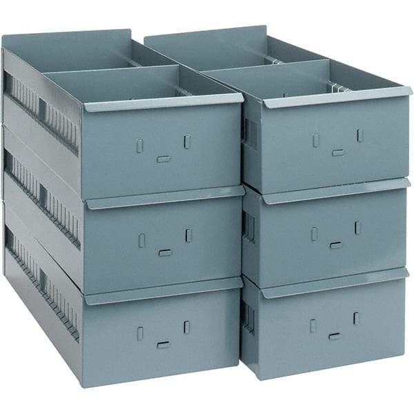 Value Collection - 8.2" Wide, 4-19/32 High, Open Shelving Accessory/Component - 19 Gauge Steel, Powder Coat Finish, Use with Bins/Totes - Benchmark Tooling