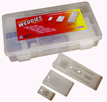 Wedgies Shim Assortment - Mix of flex and ridgid / 16 mini; 6 large; 15 standard - Polypropylene & Vinyl - Benchmark Tooling