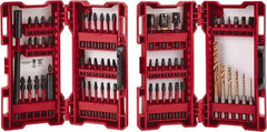 Milwaukee Tool - 60 Piece, Impact Driver Bit Set - 1/4 to 3/16" Hex, #1 to #3, Drilling/Screwdriving Utility Accessory Set Kit, 1/4" Hex Drive, Hex Point - Benchmark Tooling