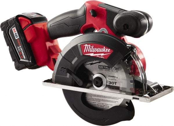 Milwaukee Tool - 18 Volt, 5-7/8" Blade, Cordless Circular Saw - 3,900 RPM, 2 Lithium-Ion Batteries Included - Benchmark Tooling