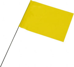 Ability One - 4" High x 5" Wide, Yellow PVC Marking Flag - 21" Overall Height - Benchmark Tooling