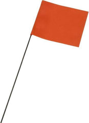 Ability One - 3" High x 3-1/2" Wide, Orange PVC Marking Flag - 15" Overall Height - Benchmark Tooling