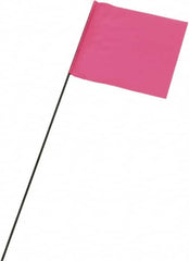 Ability One - 3" High x 3-1/2" Wide, Pink Glow PVC Marking Flag - 21" Overall Height - Benchmark Tooling