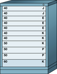 59.25 x 28.25 x 30'' (11 Drawers) - Pre-Engineered Modular Drawer Cabinet Eye-Level (269 Compartments) - Benchmark Tooling