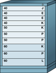 59.25 x 28.25 x 30'' (10 Drawers) - Pre-Engineered Modular Drawer Cabinet Eye-Level (180 Compartments) - Benchmark Tooling