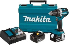 Makita - 18 Volt 1/2" Chuck Pistol Grip Handle Cordless Drill - 0-2000 RPM, Reversible, 2 Lithium-Ion Batteries Included - Benchmark Tooling