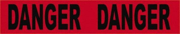 NMC - 200' Long x 3" Wide Roll, Vinyl, Black & Red Barricade Tape - Message: Danger - Benchmark Tooling
