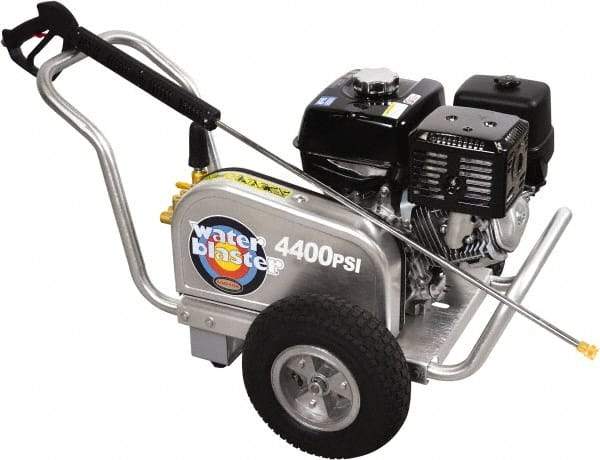 Simpson - Gas, 13 hp, 4,400 psi, 4 GPM, Cold Water Pressure Washer - AAA Triplex, 50' x 3/8" Hose - Benchmark Tooling