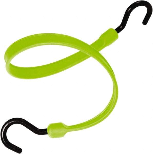 The Better Bungee - Heavy Duty Bungee Strap with Overmolded Nylon Hook End - 36" OAL, Safety Green - Benchmark Tooling