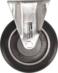 Caster Connection - 5" Diam x 1-1/4" Wide x 6-1/4" OAH Top Plate Mount Rigid Caster - Polyurethane, 450 Lb Capacity, Sealed Precision Ball Bearing, 2-3/8 x 3-5/8" Plate - Benchmark Tooling