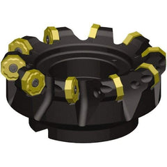 Kennametal - 6" Cut Diam, 2" Arbor Hole, 5.5mm Max Depth of Cut, 46.5° Indexable Chamfer & Angle Face Mill - 10 Inserts, ON.X080608.. Insert, Right Hand Cut, 10 Flutes, Series MILL 16 - Benchmark Tooling