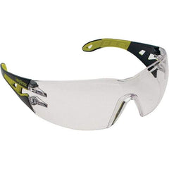 HexArmor - Clear Lenses, Framed Safety Glasses - Anti-Fog, Black/Yellow Frame, Size Universal, Wrap Around - Benchmark Tooling