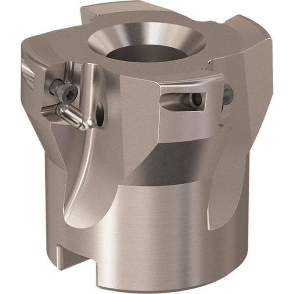 Seco - 4 Inserts, 44mm Cut Diam, 16mm Arbor Diam, 9mm Max Depth of Cut, Indexable Square-Shoulder Face Mill - 90° Lead Angle, 40mm High, XO.X 10T3.. Insert Compatibility, Through Coolant, Series R220.69 - Benchmark Tooling
