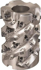 Seco - 28 Inserts, 63.4mm Cut Diam, 1" Arbor Diam, 81mm Max Depth of Cut, Indexable Square-Shoulder Face Mill - 90° Lead Angle, 93mm High, LOEX-12 Insert Compatibility, Through Coolant, Series R220.94 - Benchmark Tooling