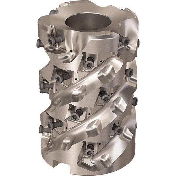 Seco - 28 Inserts, 63mm Cut Diam, 27mm Arbor Diam, 81mm Max Depth of Cut, Indexable Square-Shoulder Face Mill - 90° Lead Angle, 93mm High, LOEX-12 Insert Compatibility, Through Coolant, Series R220.94 - Benchmark Tooling