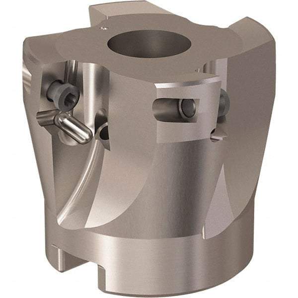 Seco - 4 Inserts, 44mm Cut Diam, 16mm Arbor Diam, 11mm Max Depth of Cut, Indexable Square-Shoulder Face Mill - 90° Lead Angle, 40mm High, XO.X 12.. Insert Compatibility, Through Coolant, Series R220.69 - Benchmark Tooling