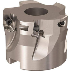 Seco - 5 Inserts, 52mm Cut Diam, 22mm Arbor Diam, 11mm Max Depth of Cut, Indexable Square-Shoulder Face Mill - 90° Lead Angle, 40mm High, XO.X 12.. Insert Compatibility, Through Coolant, Series R220.69 - Benchmark Tooling